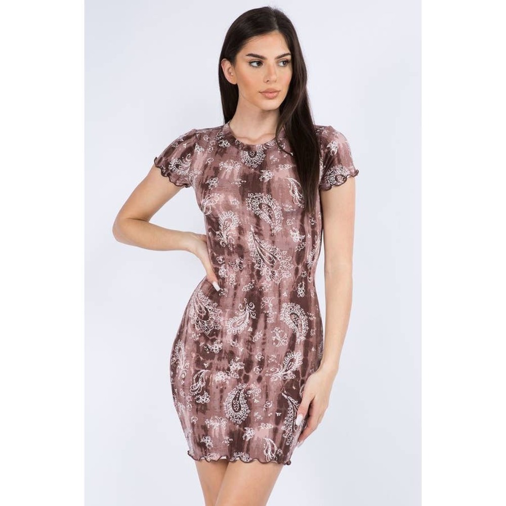 Paisley Print Mini Dress